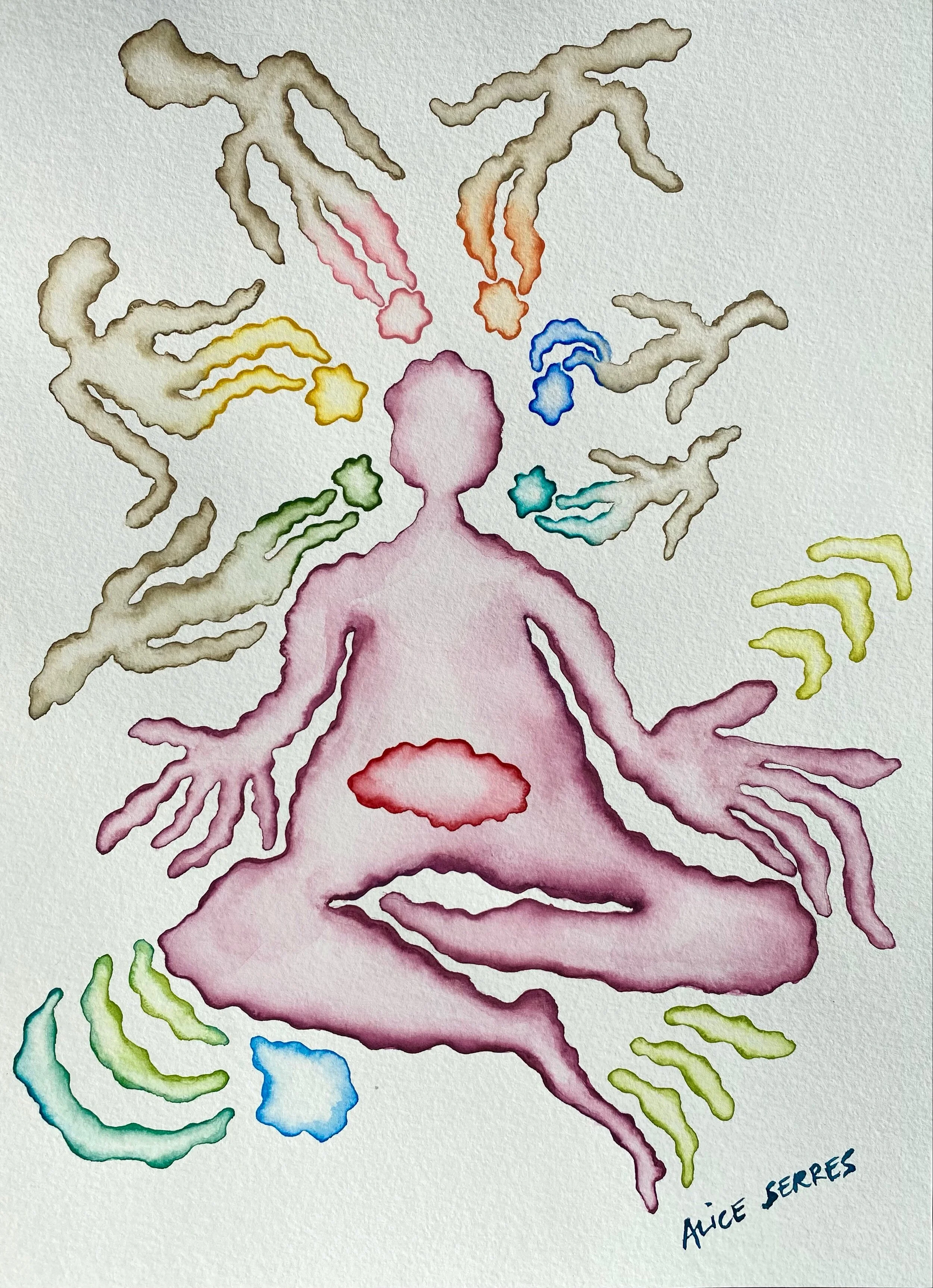 Ground and Release | Watercolor on Paper | 9''x12'' | 2021