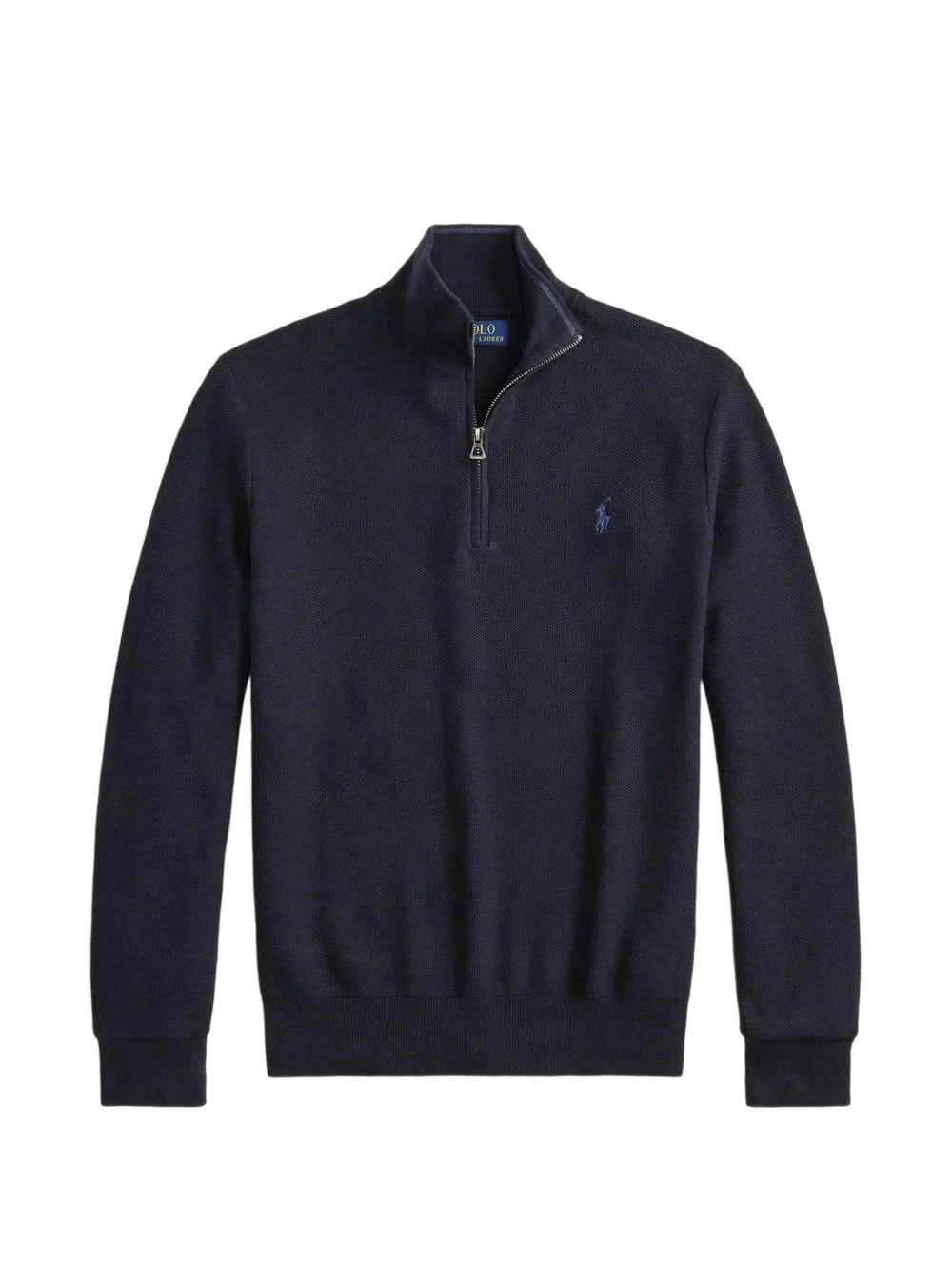 Polo Ralph Lauren Cotton Quarter-Zip Sweater — Navy Heather
