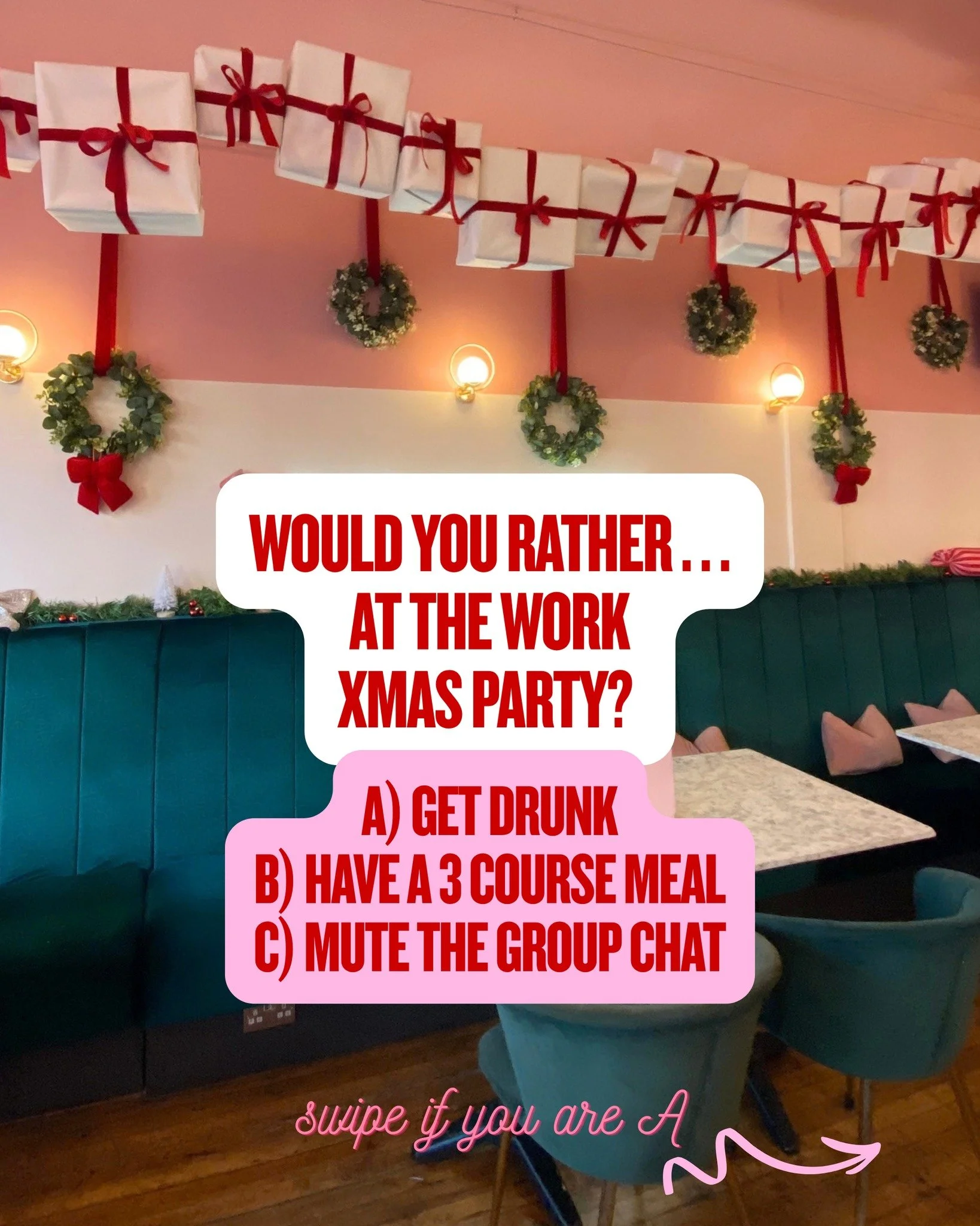 Christmas is coming and we are booking up fast! ✨ You know we are going to be so fun and festive 🧑&zwj;🎄🎄🥂 We can't wait #cocktails #leicester #Audrey #bottomlessbrunch