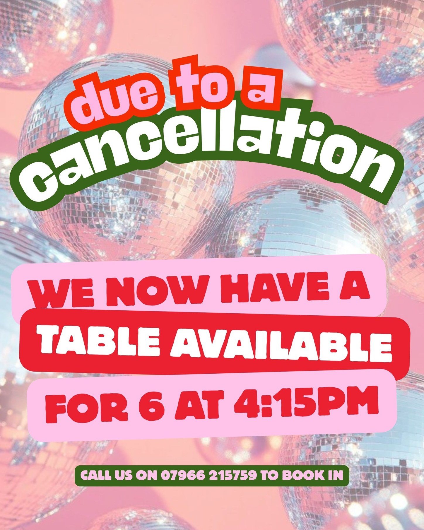 🚨 TABLE OF 6 NOW AVAILABLE FOR 4:15PM TODAY 🚨 Call us asap on 07966215759 to join us, bottomless brunch, drinks, whatever you fancy 🚨 #cocktails #leicester #Audrey #bottomlessbrunch