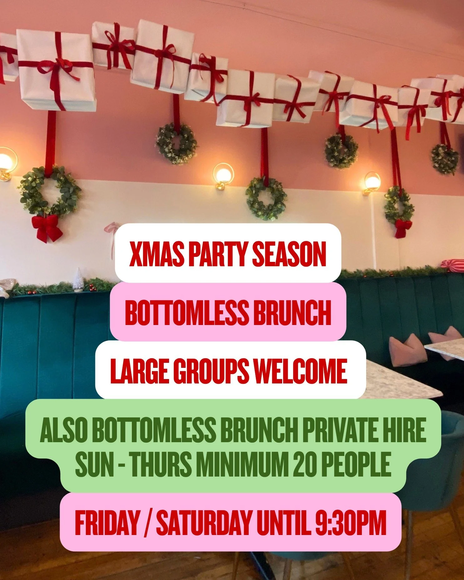 Have you told your boss about us yet?! 🎄 Who doesn't want unlimited drinks with their work bestie?! 🎄 inbox/email us #cocktails🍸 #cocktails #leicester #Audrey #bottomlessbrunch #Christmas