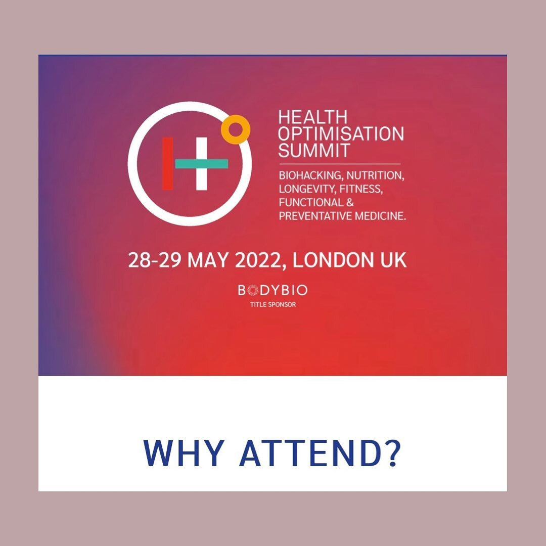 The time is nearly here.
@healthoptimisationsummit starts on Saturday. The perfect weekend for anyone wishing to not just improve their health but also to go a step further &amp; strive to be at optimal health. All the hacks you can think of under on