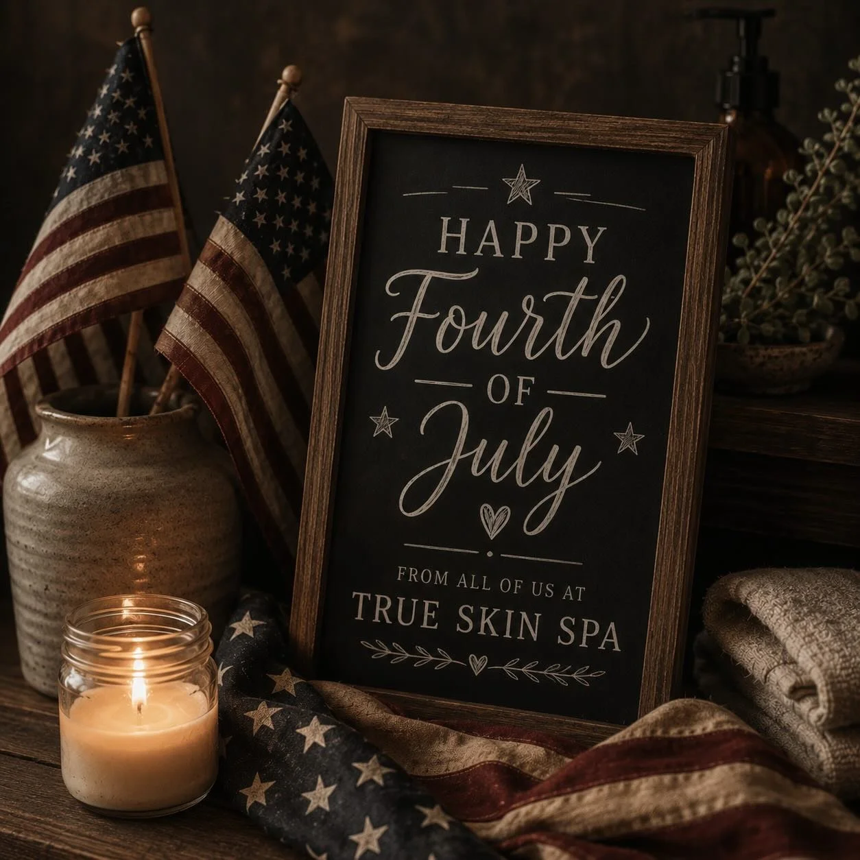 🇺🇸 Happy Fourth of July from all of us at True Skin Spa! ❤️🤍💙