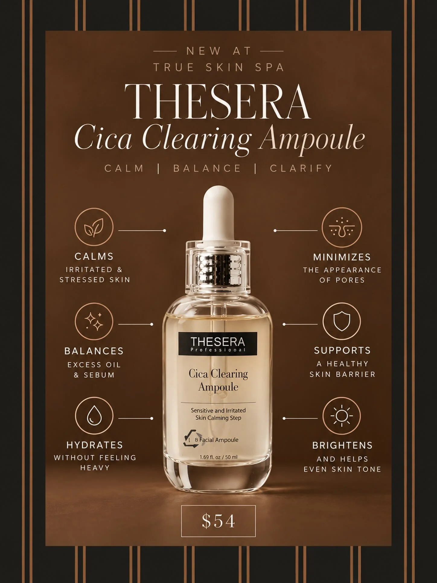 NEW AT TRUE SKIN SPA 🤎✨

Meet THESERA Cica Clearing Ampoule &mdash; for the skin that&rsquo;s oily, congested, irritated&hellip; but still needs hydration.

This lightweight Korean ampoule works to calm stressed skin, balance excess oil, minimize th