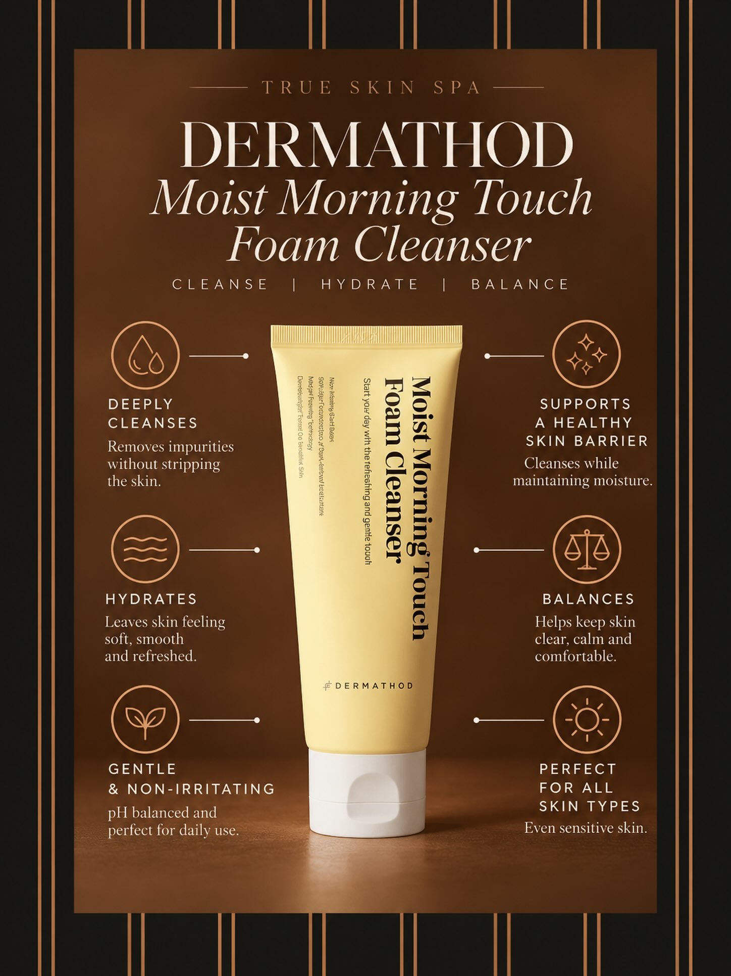 🤎 GOOD SKIN STARTS WITH A GOOD CLEANSER! ✨

Meet the Dermathod Moist Morning Touch Foam Cleanser! An absolute favorite at the spa!

✨ Gently cleanses without stripping
✨ Hydrates &amp; supports your skin barrier
✨ Leaves skin soft, fresh &amp; balan