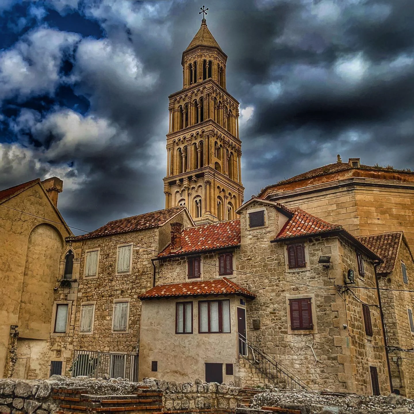 Just was messing around with some old pictures and I really liked how this one turned out.  #croatia #splitcroatia #ncl #saintdomniusbelltower