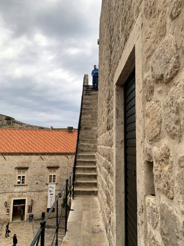 Stairs to the top of city walls in Dubrovnik