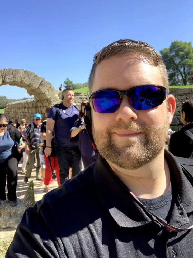 Me at the Entrance of the first Olympic Stadium