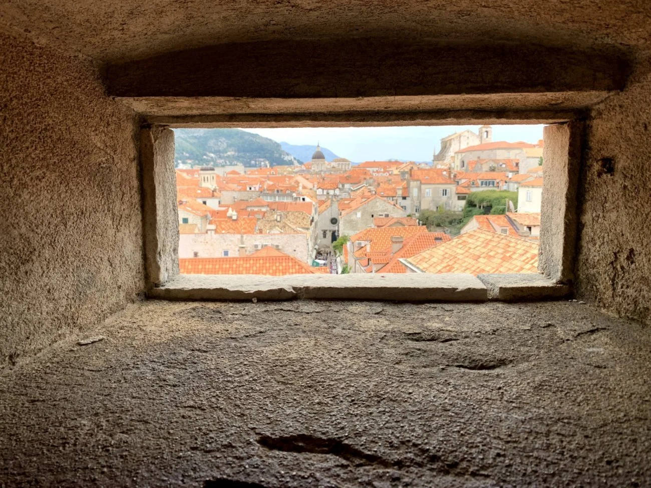 View looking out at the city of Dubrovnik