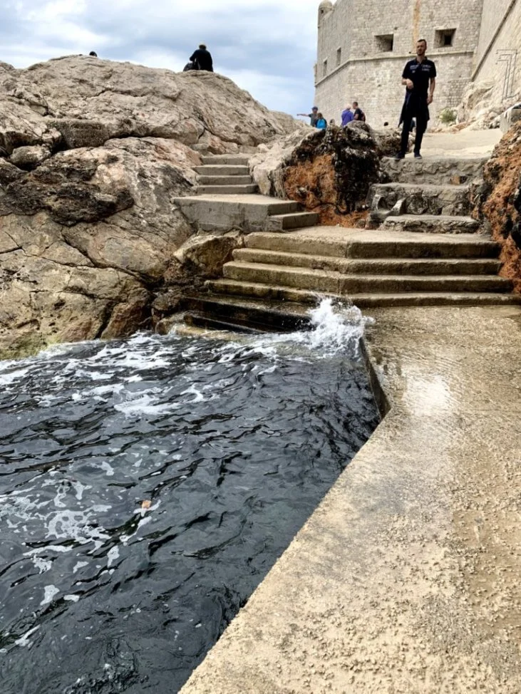 Water lapping the stones of Dubrovnik