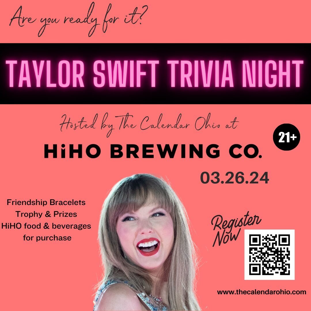 Are you ready for it? 💗

Showcase your expertise in all things Taylor Swift, and vie for the prestigious TTT (Taylor Trivia Trophy) at Taylor Swift Trivia Night! Whether you arrive solo or with your squad, you can assemble teams of up to 10 people f