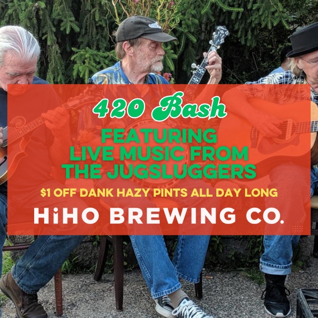 Join us in the taproom on Saturday, 4/20 for live music from The Jugsluggers from 2:00 PM - 5:00 PM, and $1 off all dank hazy pints all day long!

The taproom will be open from NOON-10:00 PM! We can't wait to party with you! 🍻

#hihobrewingco #cuyah