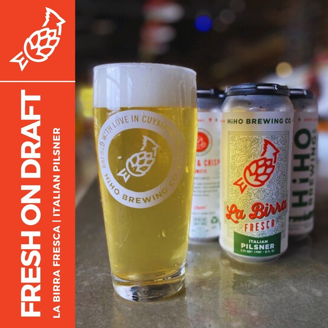 FRESH ON DRAFT: LA BIRRA FRESCA | ITALIAN PILSNER | 5.1% ABV 🍻

Stop in this week to grab a pint or a 4-pack of this crisp aromatic lager brewed with Saphir hops! The La Birra Fresca Italian Pilsner is thirst quenching and light with herbal and flor