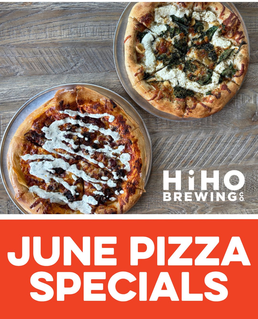 June pizza specials have arrived! 🍕

🥥BAKER&rsquo;S SPECIAL: Caribbean jerk pork, caramelized red onion, freshly shredded 3-cheese blend on a spicy tomato coconut sauce topped with a cilantro lime drizzle.

🥬VEGGIE SPECIAL: Fresh kale, lemon ricot
