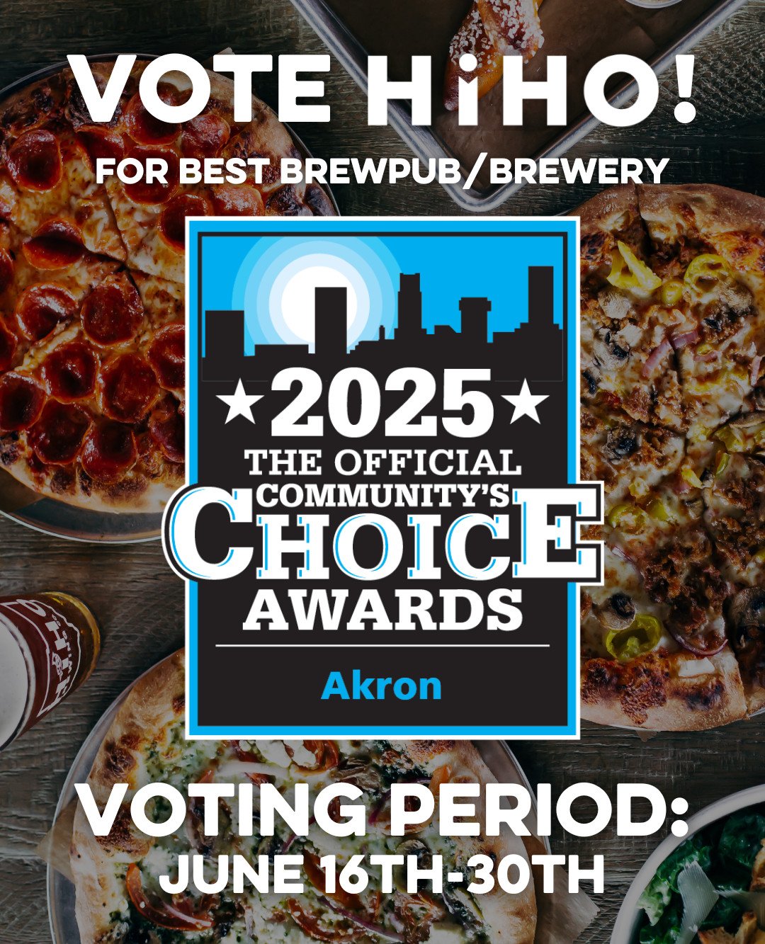 🎉 We&rsquo;re nominated! 🎉

HiHO has been nominated for Best Brewery/Brewpub in the 2025 Akron Community&rsquo;s Choice Awards, and we&rsquo;re honored to be recognized!

Voting opened June 16th and runs through June 30th, and we&rsquo;d be so grat