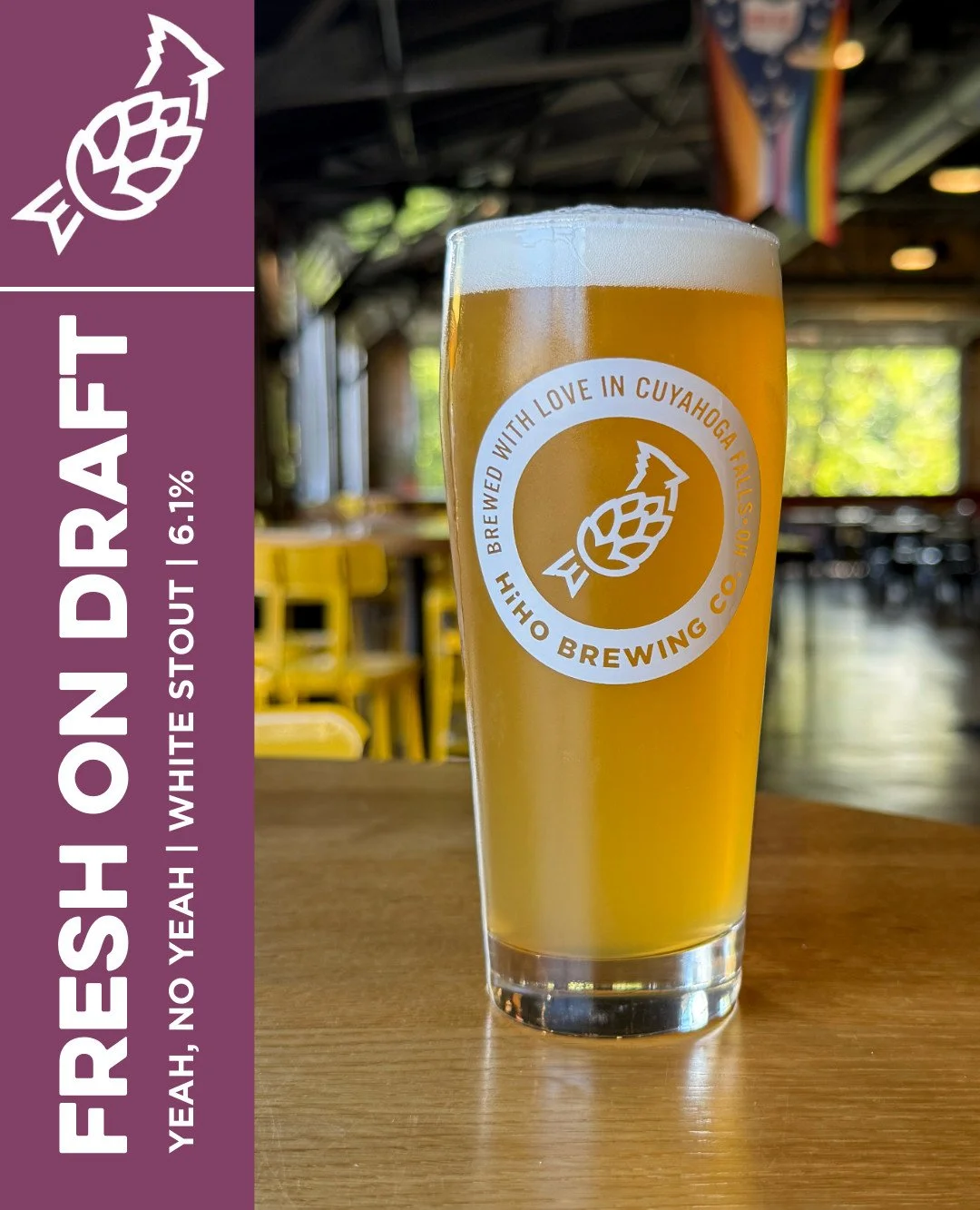 Yeah, No Yeah is back on draft!

Don&rsquo;t let your eyes deceive you, our White Stout boasts notes of baker&rsquo;s chocolate, roasted coffee, and vanilla. 

Stop in and grab a pint!🍻
Wed-Thurs: 3-10PM
Fri-Sat: 12-10PM
Sun: 12-8PM