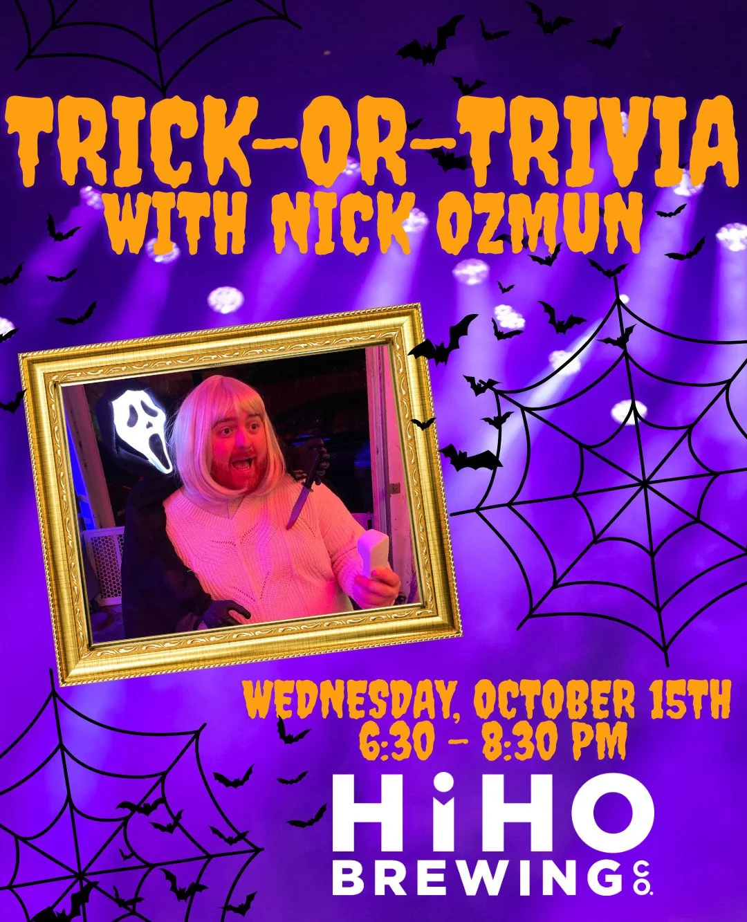 Grab a friend, grab a beer, and show us your knowledge of all things spooky during Trick-or-Trivia at HiHO Brewing Co. with your host, Nick Ozmun! 👻

Join us solo or with your team of up to six people on Wednesday, October 15th from 6:30 -8:30 PM in