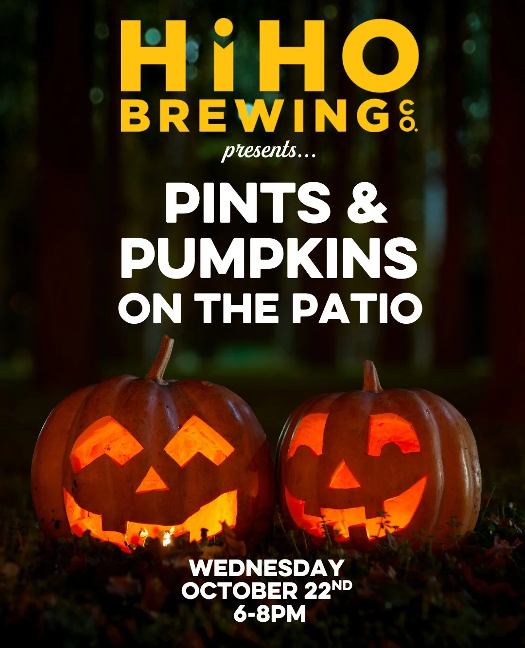 Who is ready for our annual Pints &amp; Pumpkins at HiHO Brewing Co.?! Carve a pumpkin, win prizes! 🎃

Tickets are $25 and include a 16 oz. HiHO beer of your choice, a locally grown pumpkin, a tea candle &amp; carving tools. Registration closes on T