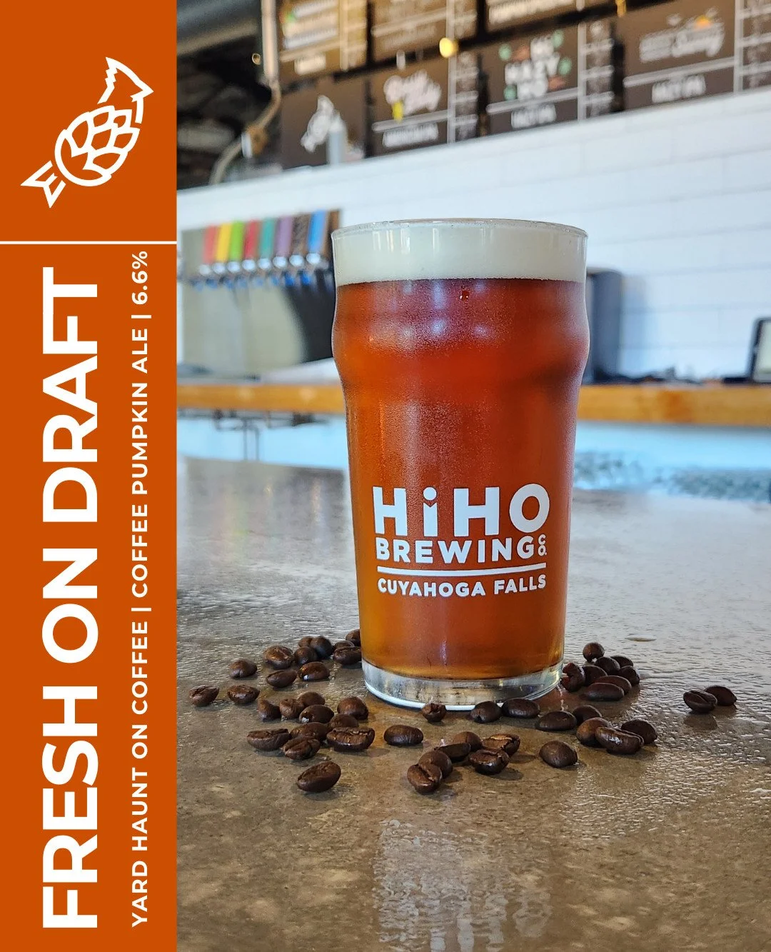 FRESH ON DRAFT: Yard Haunt On Coffee!☕

This special edition Pumpkin Ale was brewed with pumpkin spices and baked pumpkin, then conditioned on Akron Coffee Roasters Interrobang Espresso Blend.

We have a limited batch, so come get it while you can! I