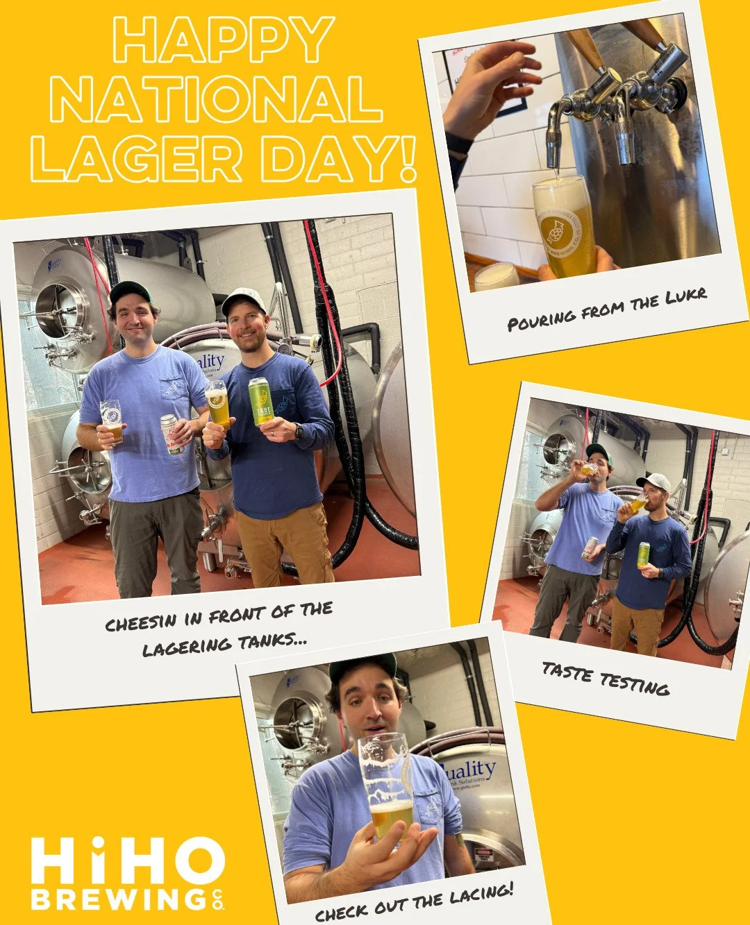 Happy National Lager Day! 

At HiHO we love a crisp Lager. 

In 2022 we installed 4 lagering tanks in our cellar. These horizontal tanks increase surface area for the beer to lager or rest for 4-6 weeks. While lagering, the beer becomes crips, clean,