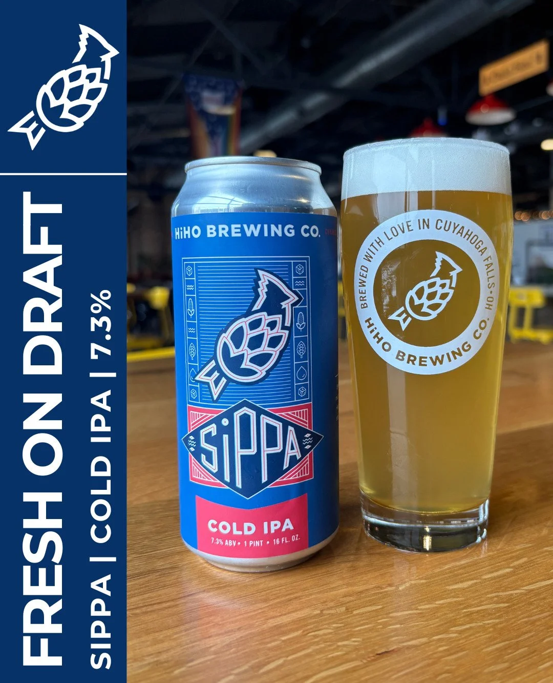FRESH ON DRAFT: Sippa🍻

This Cold IPA is crisp and aggressively hopped. It is brewed with lager yeast, pilsner malt, and flaked maize for a light, dry body. Then it is heavily dry hopped with Strata to showcase an upfront passion fruit and dank hop 