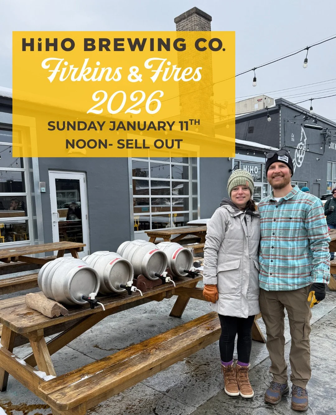 Firkins &amp; Fires is almost here! 

Join us Sunday, January 11th for our annual Firkins &amp; Fires and enjoy one-of-a kind beers on the patio, fireside 🔥 Try all 4 on a flight or grab a 10oz of your favorite. Dress warm as this will be an outside