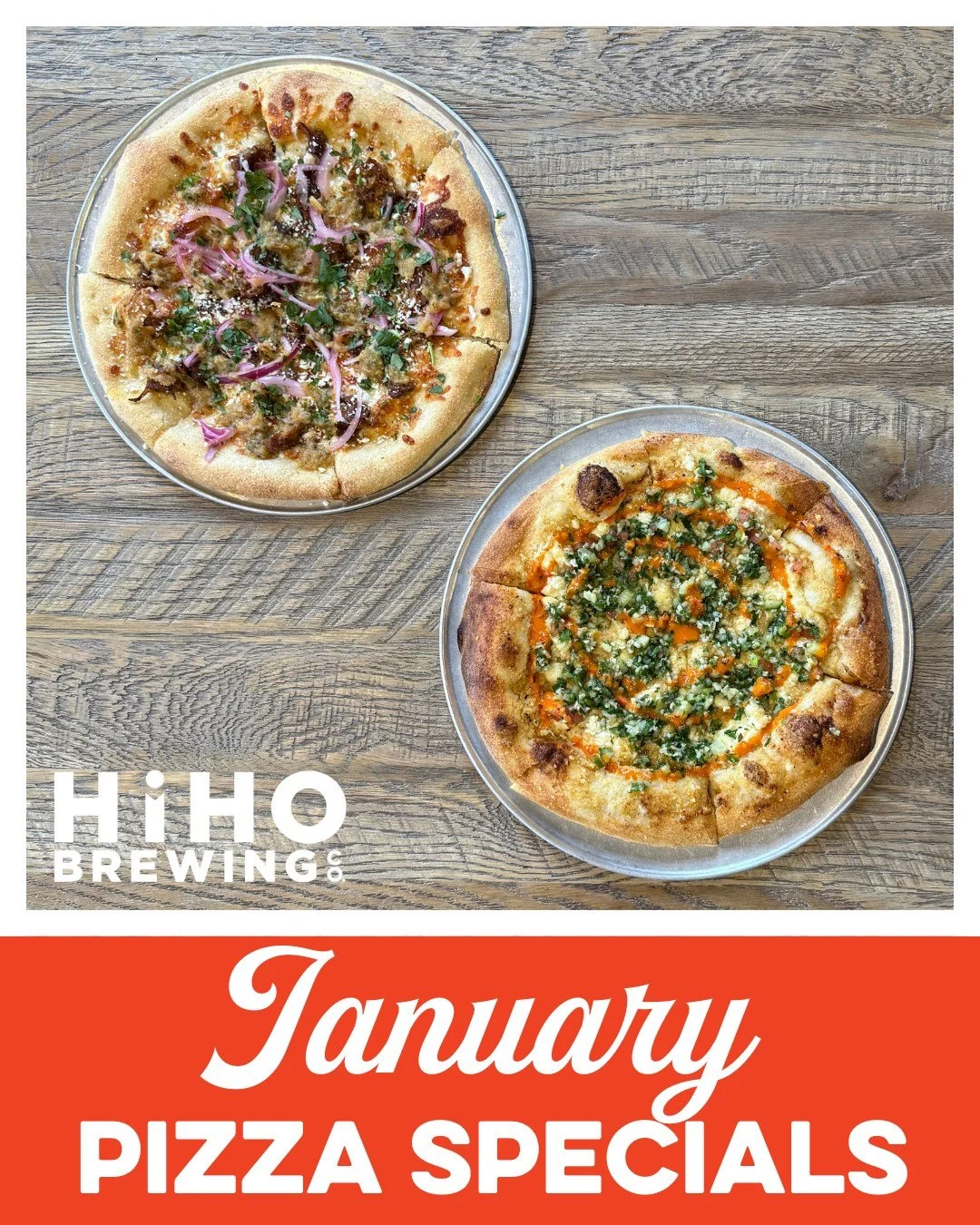 January's Pizza Specials are HERE! 

Baker's Special: Yucatan Pork, pickled red onions, queso fresco, freshly shredded 3 cheese blend on garlic oil topped with a fresh pineapple and habanero salsa and cilantro 🍍

The pork is braised overnight in our