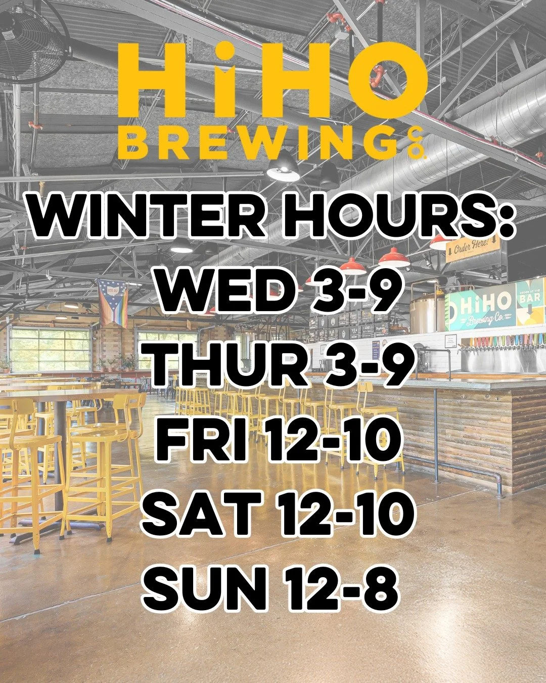 Winter is here and we are changing our hours... just a little! 

Wednesday and Thursday we will be open until 9pm, with the kitchen closing at 8pm. 
Weekend hours will stay the same! 🍻