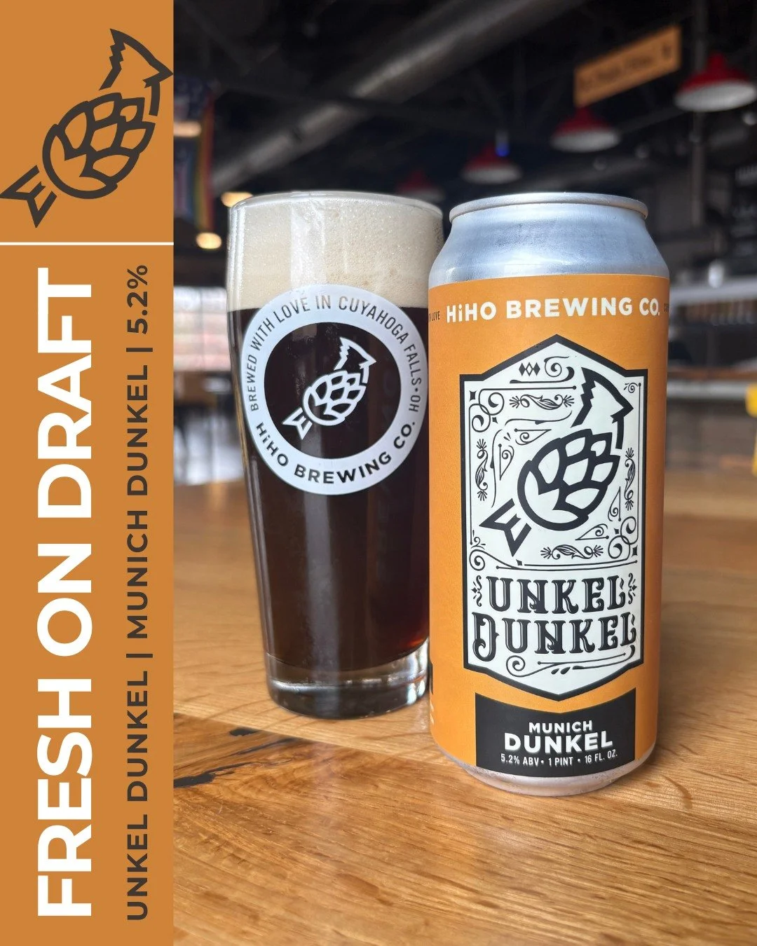 Unkel Dunkel is BACK! Fresh on draft &amp; in 4-packs🍻

Unkel Dunkel is a Dark European Lager, Munich Dunkel. It utilizes traditional German ingredients and lagering techniques. The deep malt aroma has hints of chocolate and toffee. Unkel Dunkel is 
