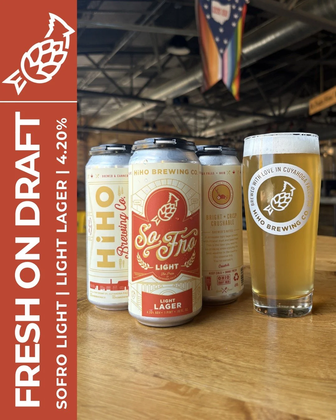 FRESH ON DRAFT: SoFro Light🍻

A drinkable American Light Lager brewed with Pilsner malt and Saaz hops. This is the beer you want to be drinking while you enjoy the best weather in the country. It is bright, crisp and crushable. 

You deserve this. Y