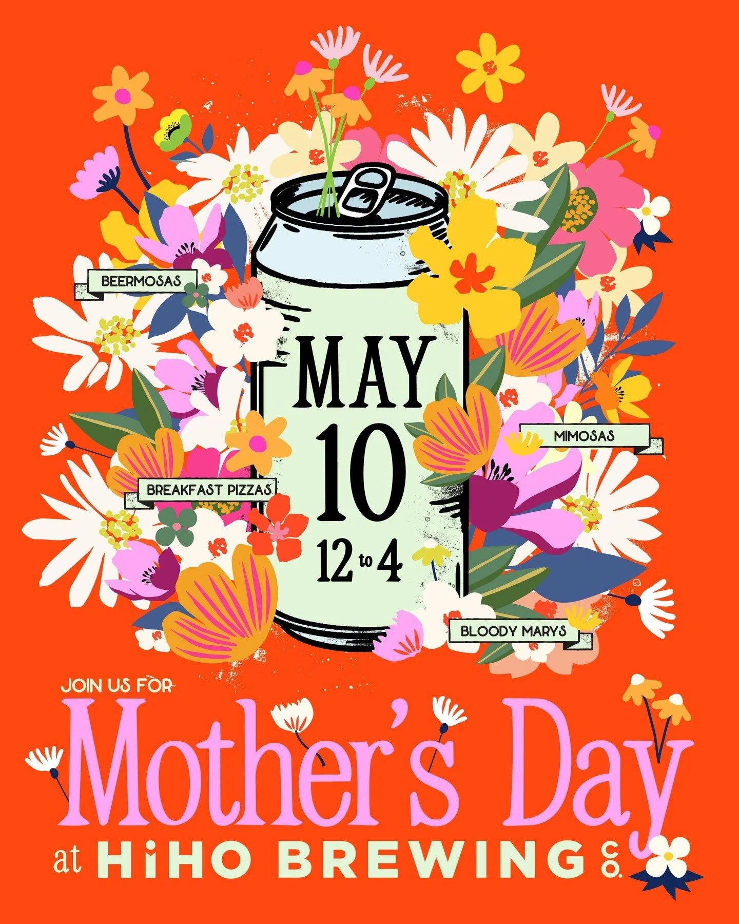 Join us for Mother's Day at HiHO! 

Enjoy Beermosas, Mimosas, Bloody Marys and Breakfast Pizza Specials, Sunday May 10th from 12-4. Bring mom, your favorite mother figure, or just treat yourself&mdash;we&rsquo;re pouring the good stuff all day. 🌻