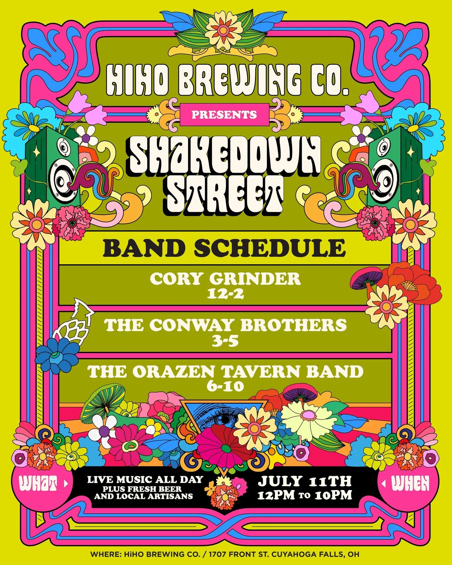 Here's a look at the lineup for SHAKEDOWN STREET 🍻

Cory Grinder 12-2
The Conway Brothers 3-5
The Orazen Tavern Band 6-10

Save the date. Fresh beer, local artisans, and live music all day long!

📅 Saturday, July 11th 
🕛 Noon to 10pm 
📍 HiHO Brew