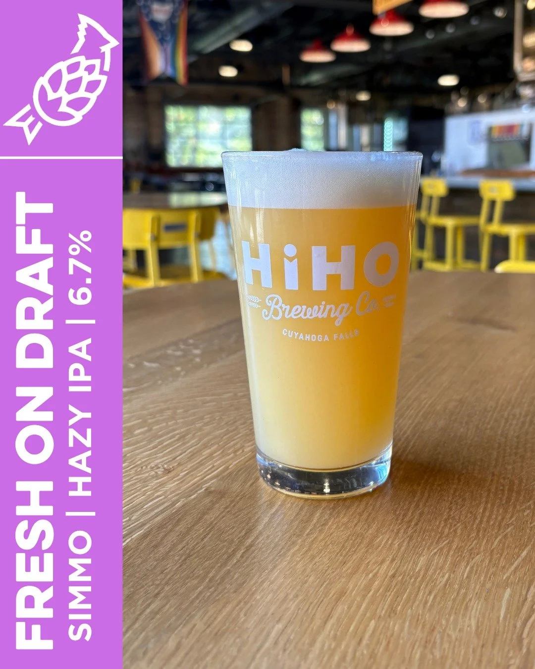 FRESH ON DRAFT: SimMo🍻

This Hazy IPA has a big upfront stone fruit aroma with a pillowy tropical fruit finish, featuring Simcoe and Mosaic hops.

See ya in the taproom! 

Taproom Hours: 
Wed &amp; Thu: 3&ndash;10
Fri &amp; Sat: 12&ndash;10
Sun: 12&