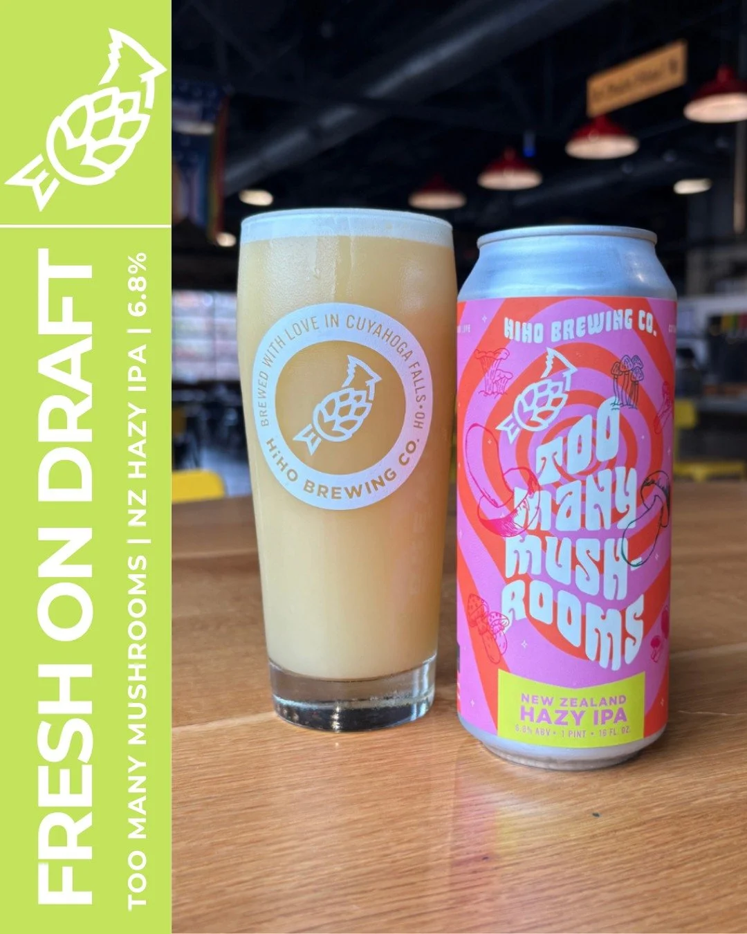 MORE FRESH BEER!🍻

Too Many Mushrooms &amp; Party Snacks are fresh on draft AND in 4-packs! 

🍄 Too Many Mushrooms is a New Zealand Hazy IPA, heavily dry-hopped with Motueka, Rakau, and Riwaka hops, with boasting flavors of stone fruit, citrus, and