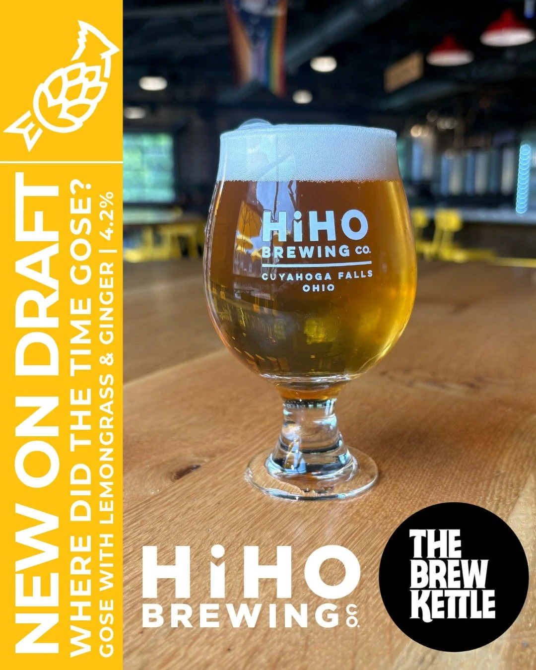 NEW ON DRAFT: Where did the time Gose?🍻

When the minds behind @thebrewkettle and HiHO Brewing Co. get together, it is more than just a collaboration&mdash;it is a full-blown reunion. Decades after playing T-ball together (where we mostly just chase