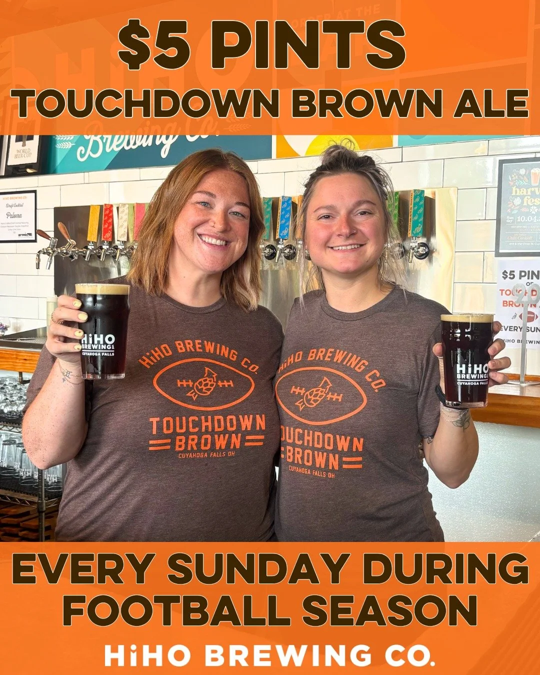 $5 PINTS of Touchdown Brown Ale!🏈

Every Sunday during football season, Touchdown Brown pints are $5 ALL DAY!!! 

We also have NEW HiHO Touchdown Brown shirts designed by Andy over at @thesocialdept

Come grab a beer and watch the game with us🍻
