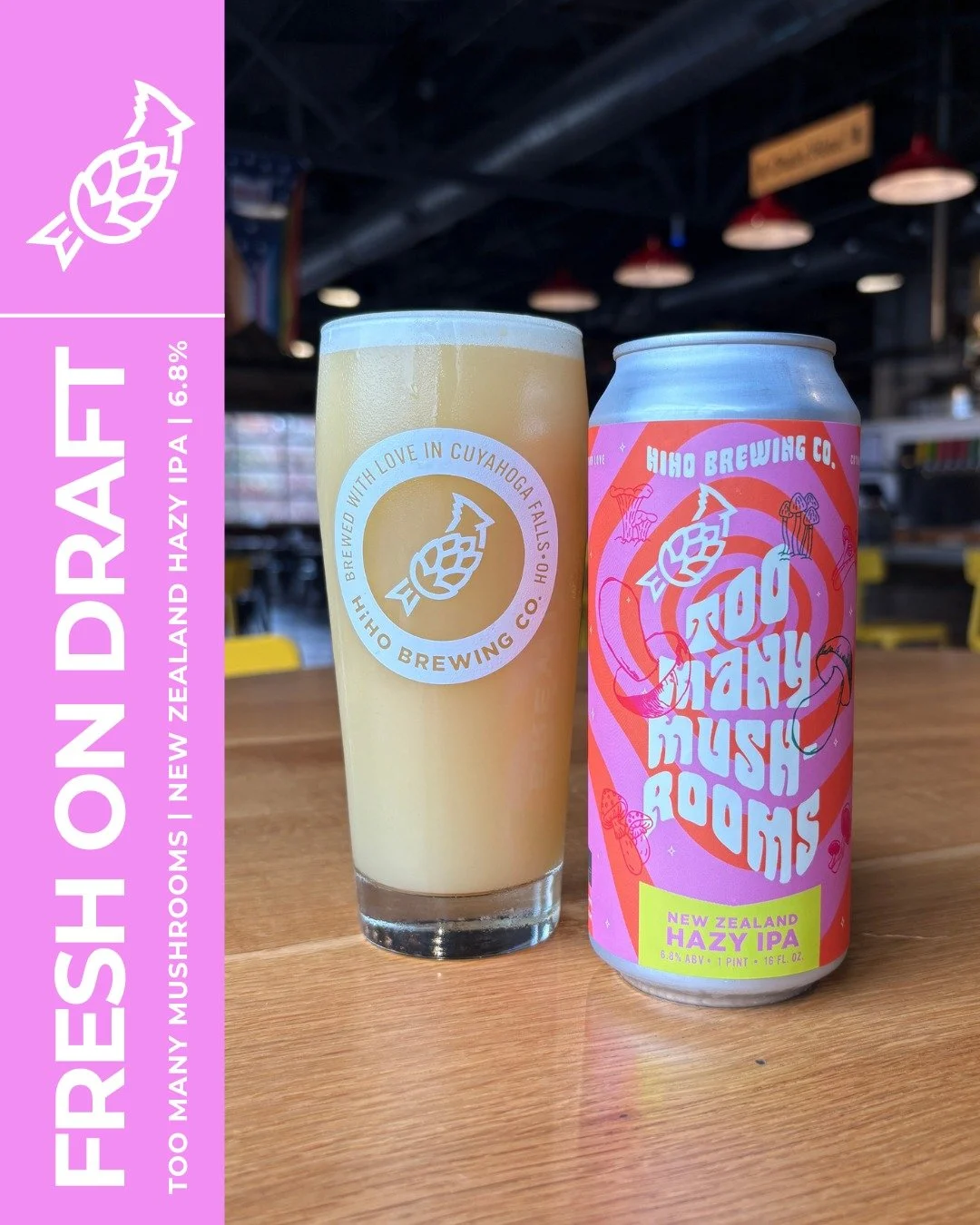FRESH ON DRAFT: Too Many Mushrooms🍄

This New Zealand Hazy IPA is heavily dry-hopped with Motueka, Rakau, and Riwaka hops, with boasting flavors of stone fruit, citrus, and Kumquat, followed by a pleasant mouthfeel.

Our cooler is packed with FRESH 