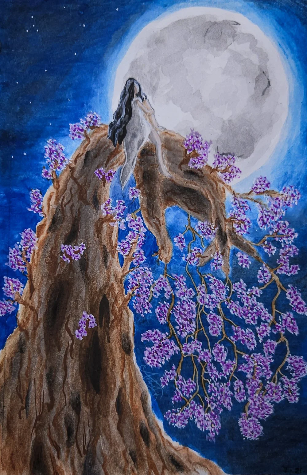 "With You" Acrylic and watercolor journal painting