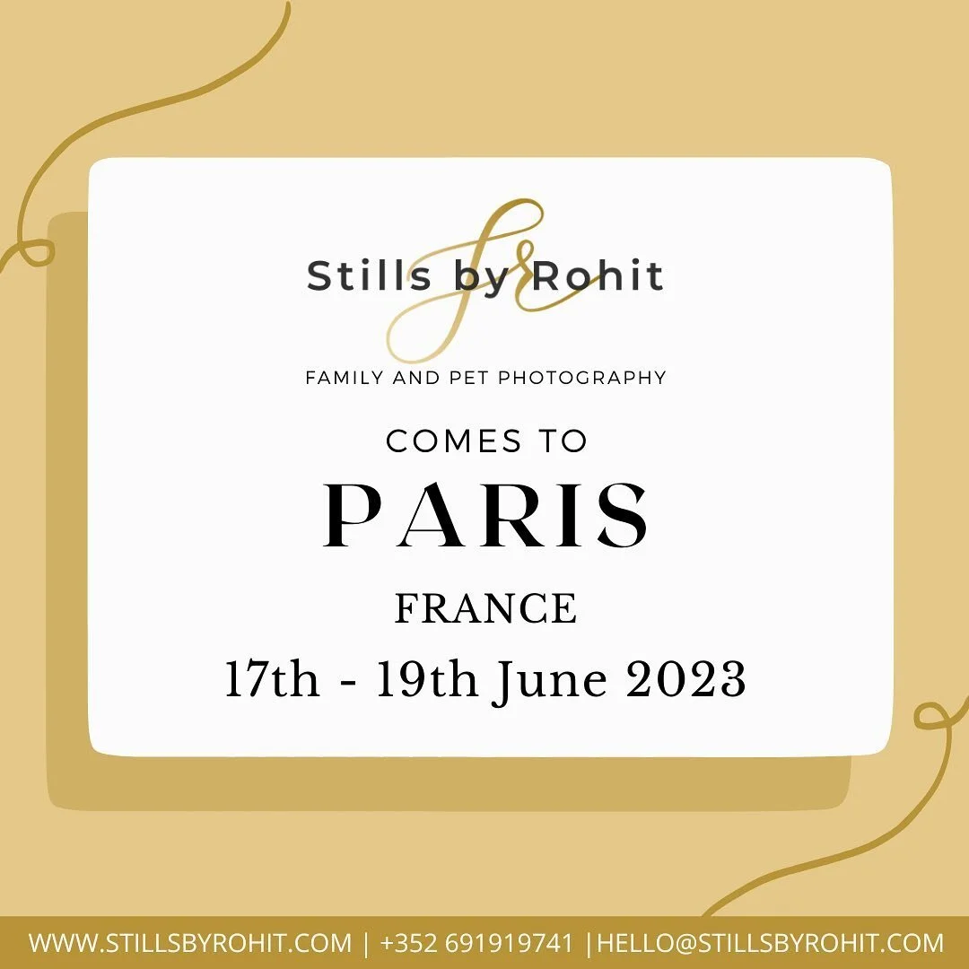 @stillsbyrohit comes to PARIS for shoots 

Be it milestones like maternity, wedding, birthdays, anniversaries, or just the family that loves to be together, I capture all these moments for the family photographically in ways that are special and pers