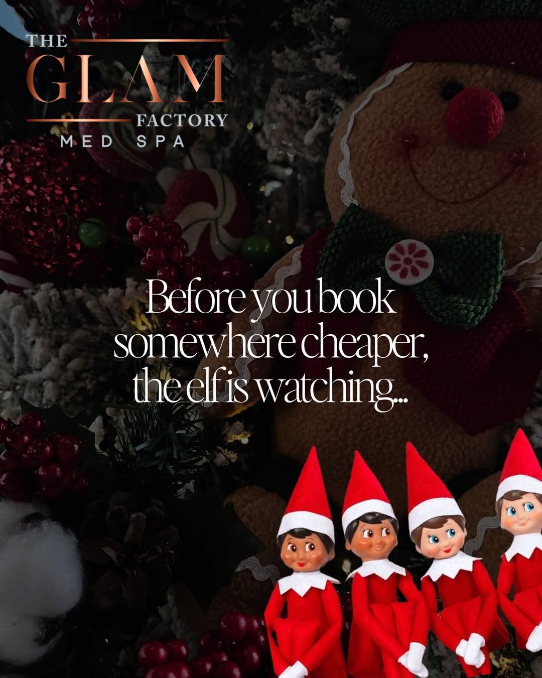 Be careful.. the elf is watching 👀 

He knows. And he&rsquo;s judging.

Which one is your favorite? 🤣

Inspo: @xoxoinjectorjessica 

#medicalspa  #medspalife #medicalaesthetics #elf #elfontheshelf