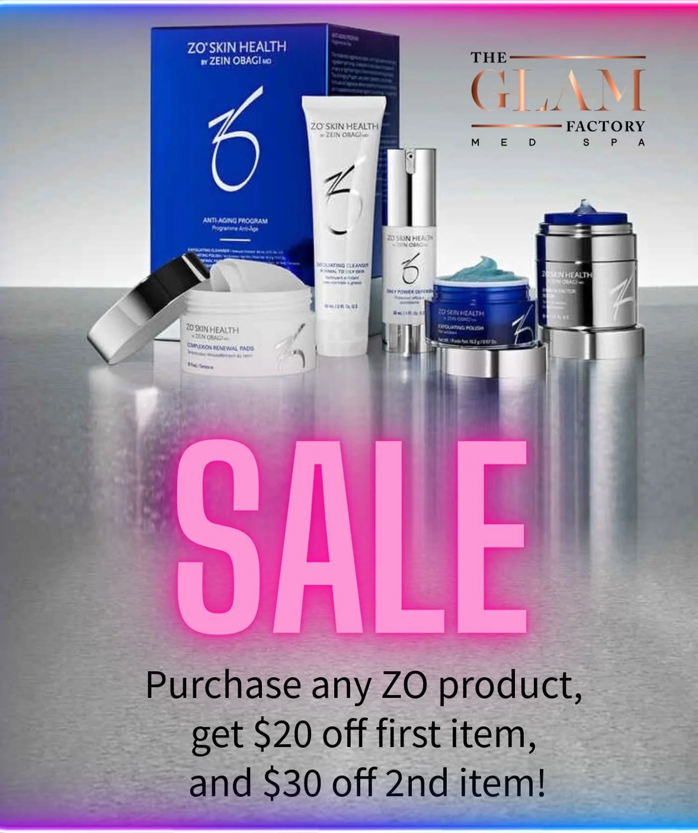 Big 🌟ZO Skin🌟 SALE!!

Buy any @zoskinhealth product, get $20 off the first item and $30 off the second item!

Treat your skin to a healthy glow! ✨ 

#zoskin #zoskinheath #bostonmedspa #medspaboston #braintreema