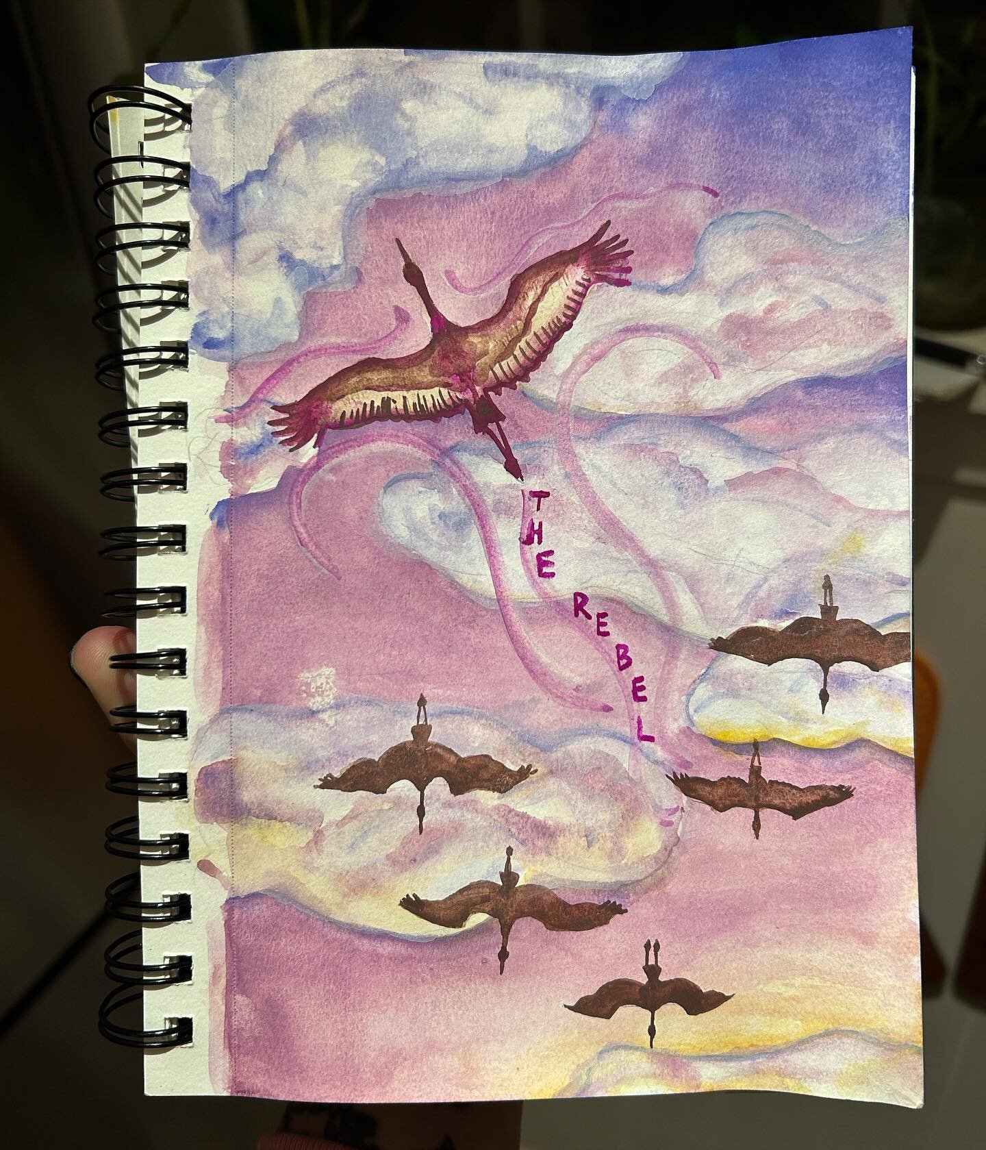 @folktaleweek day 4 prompt was The Rebel&hellip; break that mold people 🤘🏽

This was the first time I&rsquo;ve attempted clouds with watercolor&hellip; the longer I painted the more in my head I got. The top left is the first one and I like it the 