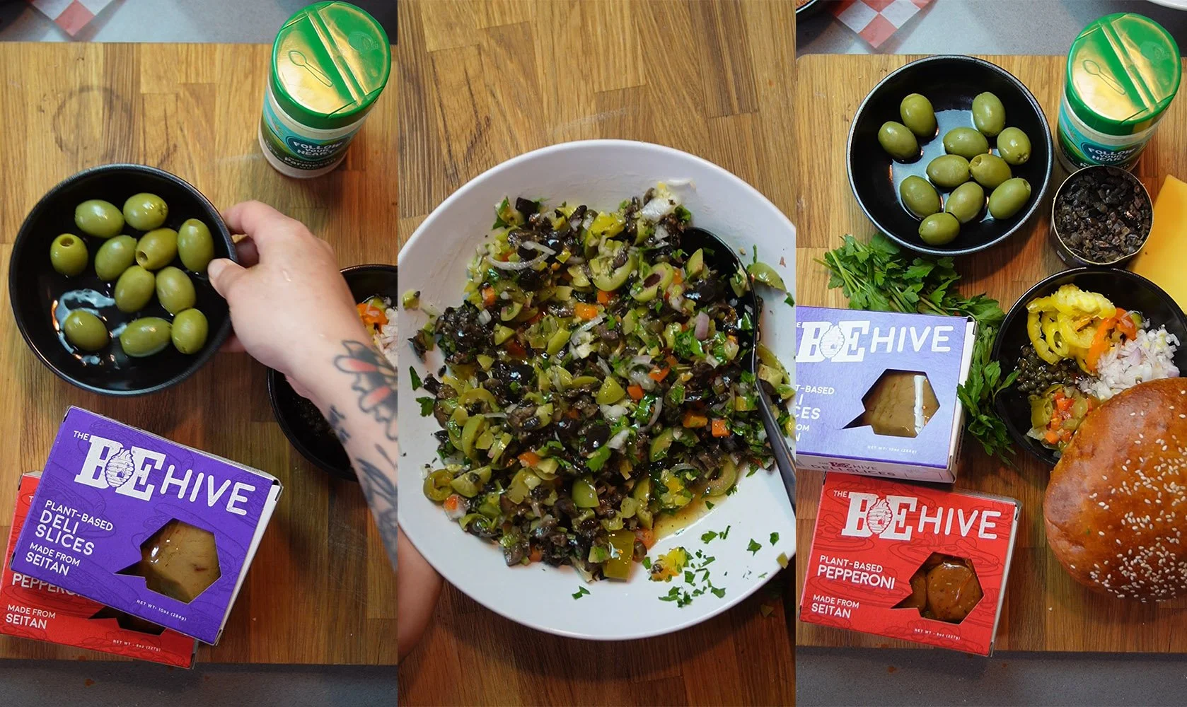 Vegan Muffaletta with Pepperoni + Deli Slices — THE BEHIVE