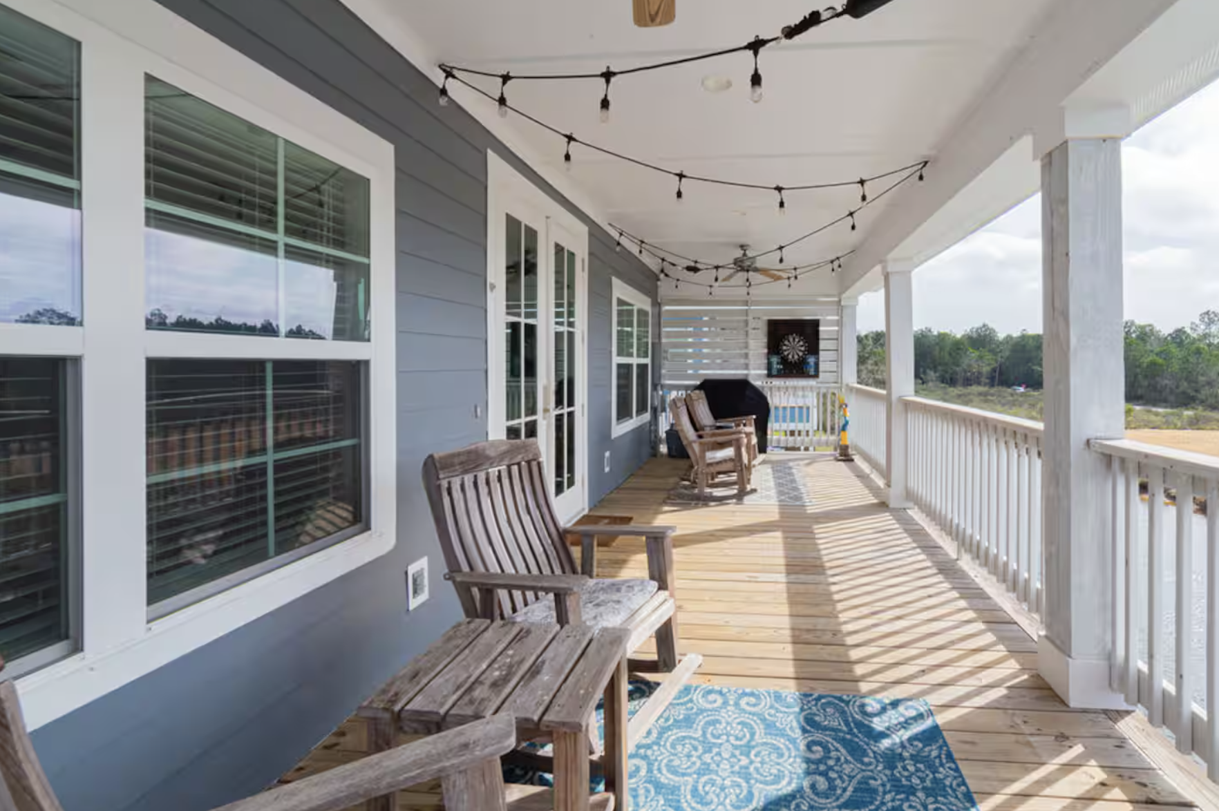 Waterfront AirBnb Porch with chairs in Bay Saint Louis
