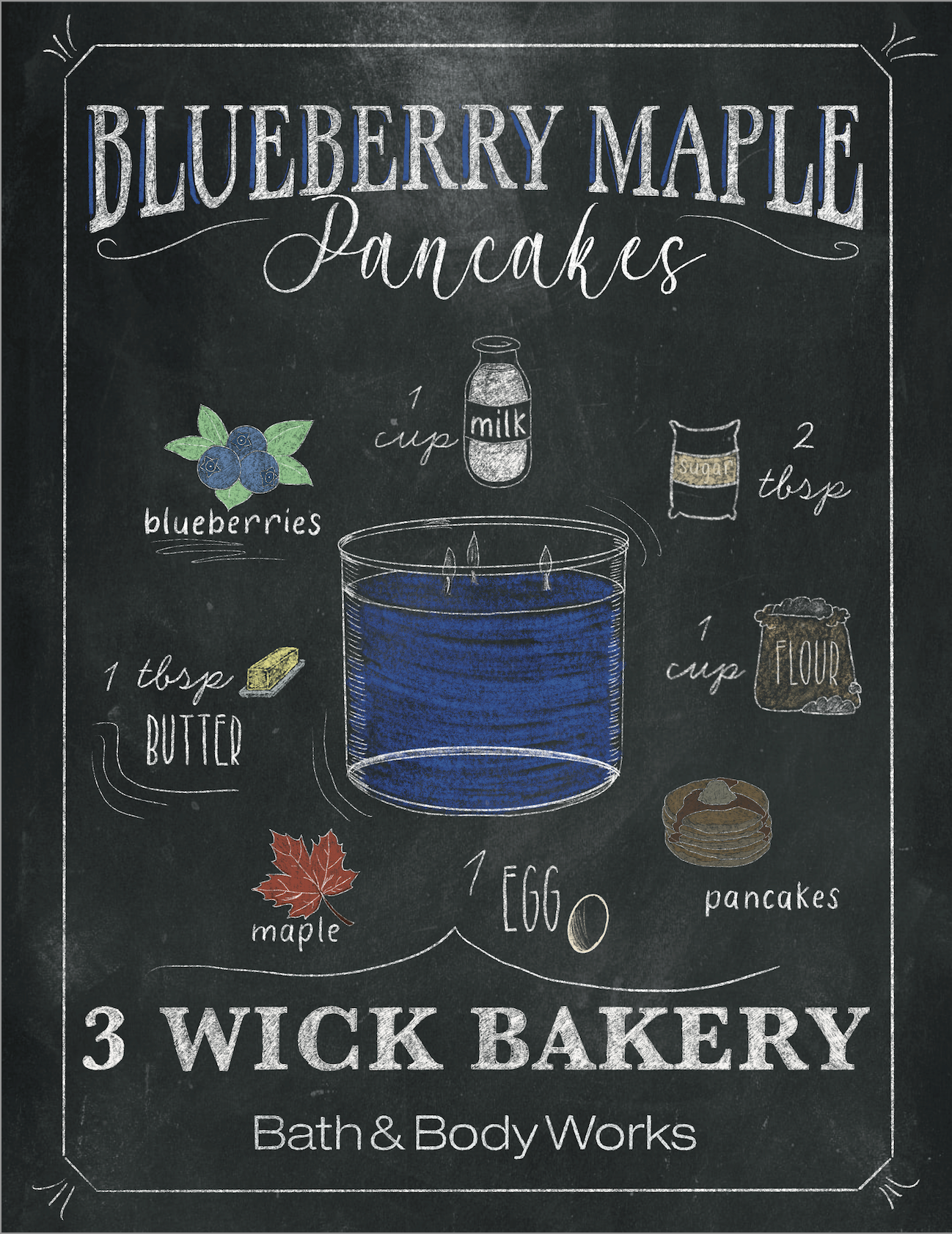 Blueberry Maple Pancakes 3-Wick Candle