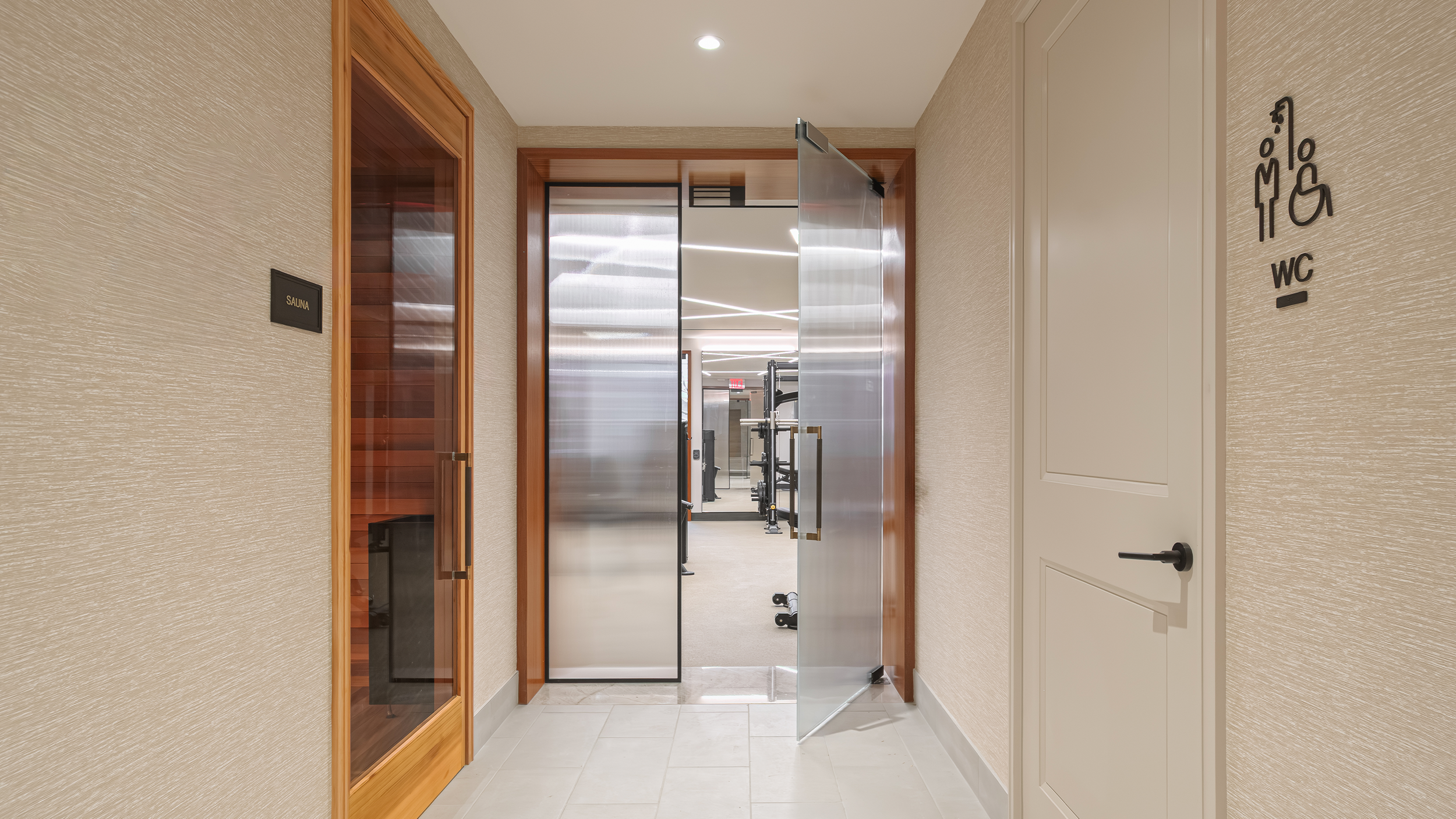 Custom Fluted Glass Doors at The Strathmore