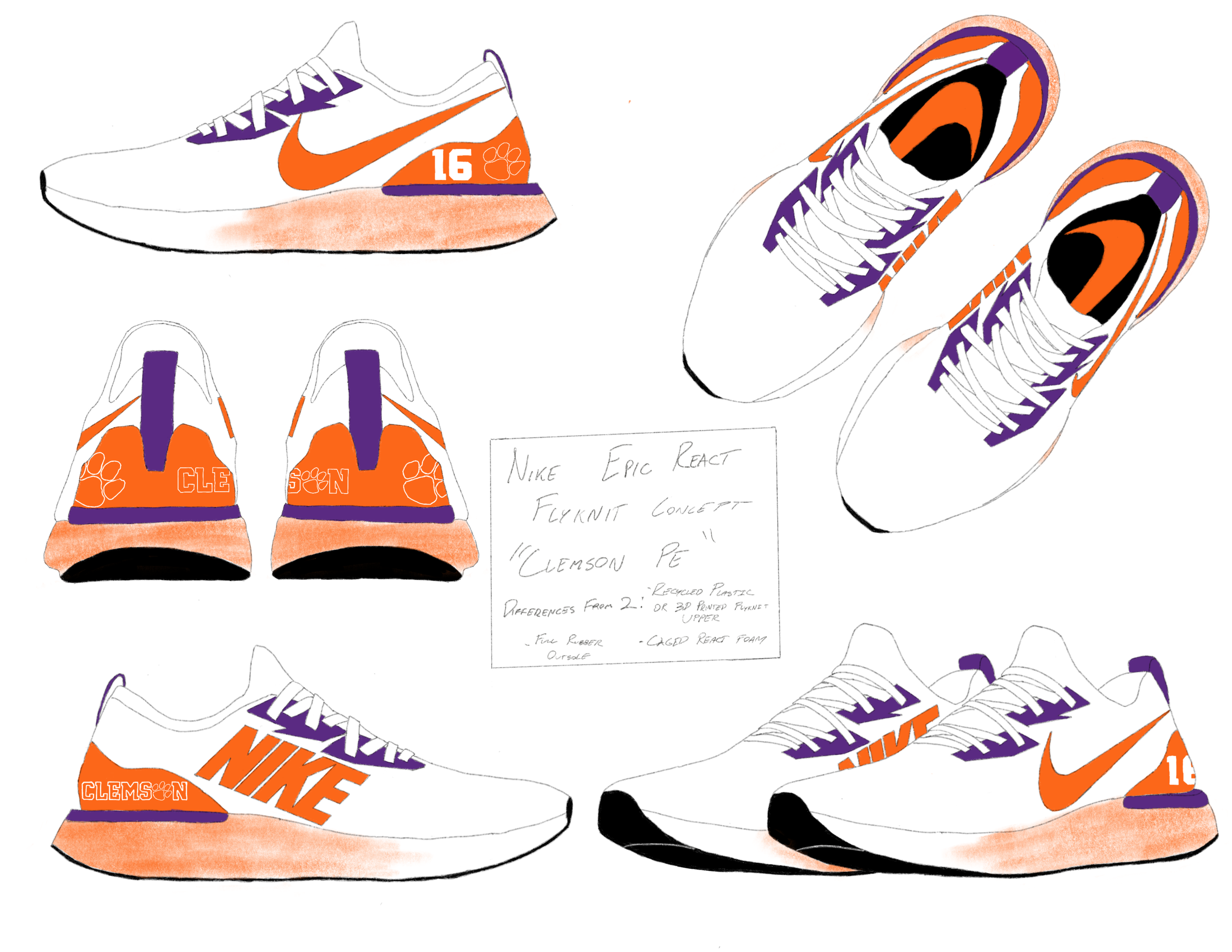 Nike Epic React Flyknit Concept "Clemson PE"