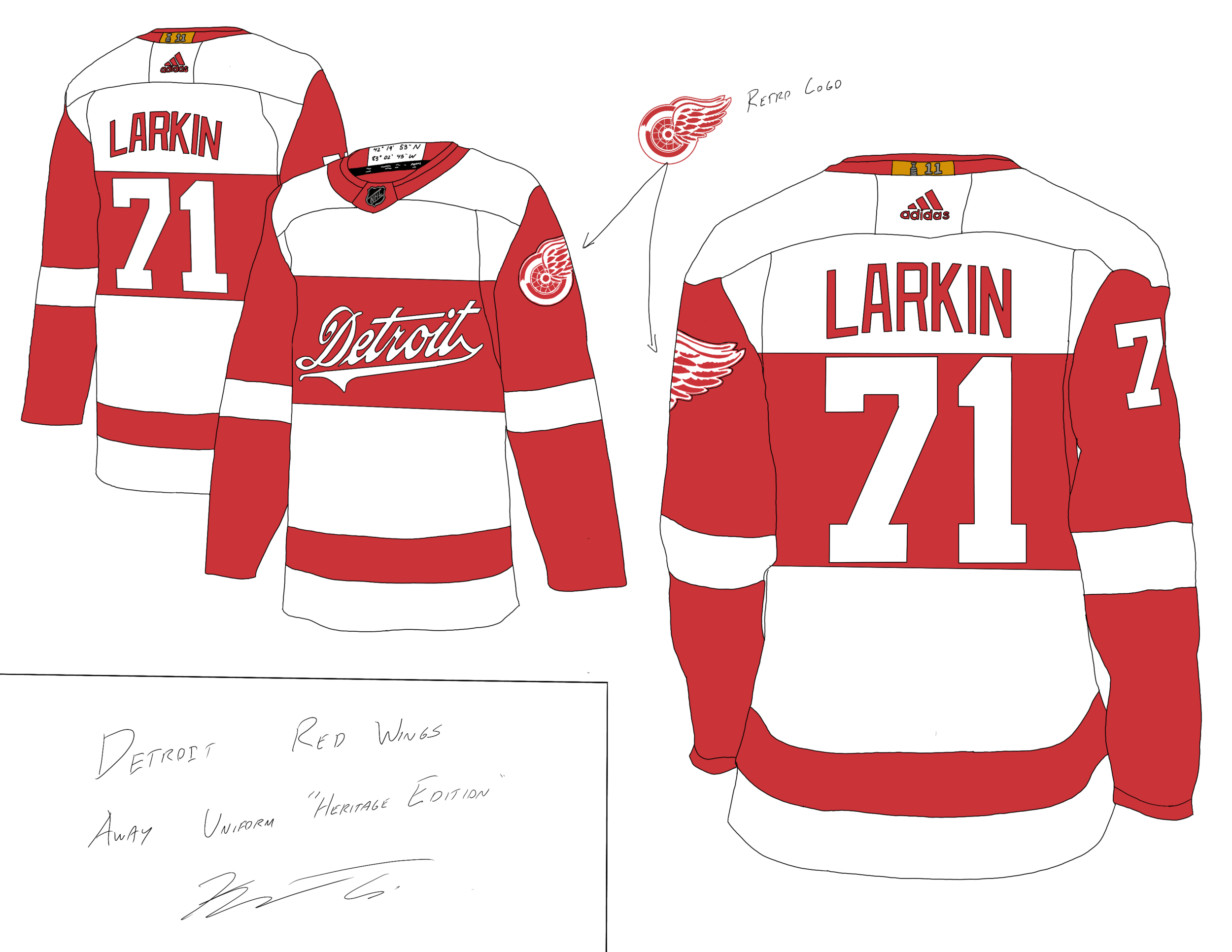 Detroit Red Wings Away Jersey Concept "Heritage Edition"