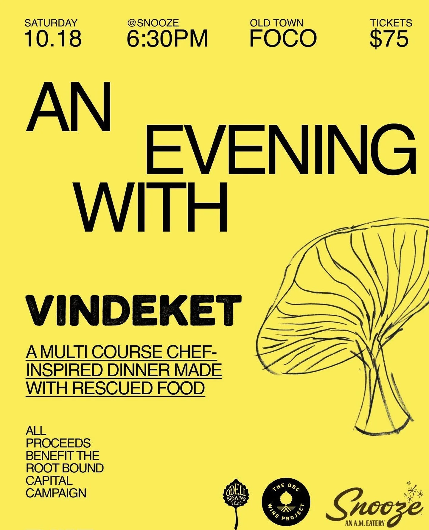 Mark your calendars for our 7th annual An Evening with Vindeket!⁠
⁠
Sliding scale tickets starting at $75⁠
⁠
A multi-course chef-inspired dinner made with rescued food.⁠
⁠
Beer and Wine pairings provided by Odell Brewing and OBC Wine Project.⁠
⁠
Musi