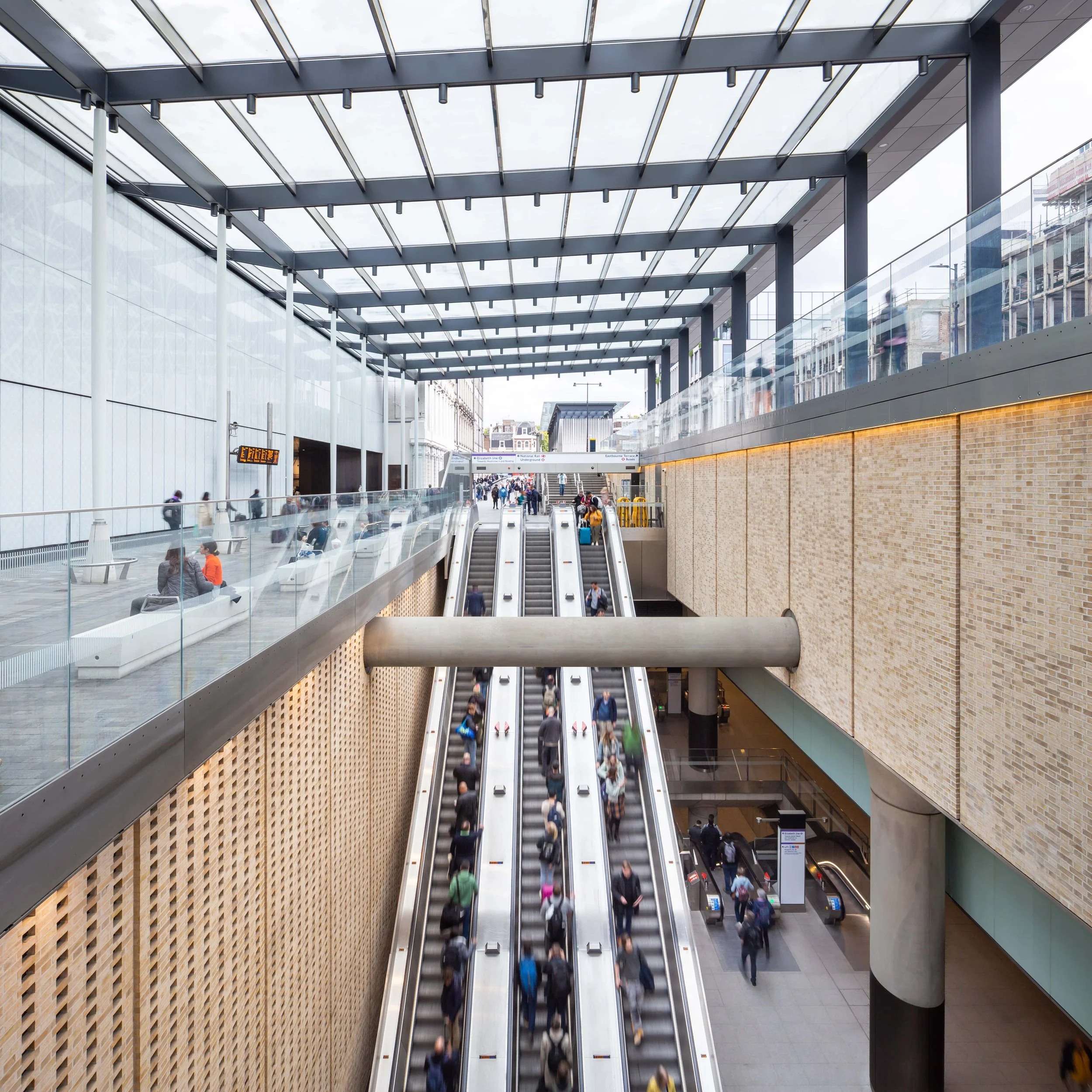 Paddington Elizabeth Line Crossrail Station Entrance TFL Escalators Structure